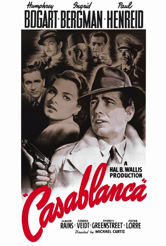 Casablanca es una película/film americano de los años 1940s. Es una película clásica que ha generado regalías desde su publicación en 1942.