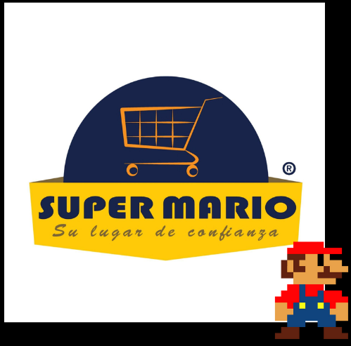 El videojuego SUPER MARIO no es lo mismo que el supermercado SUPER MARIO, a continuación los motivos. Imagen con el logo de Super Mario (supermercado) y Mario Bros (nintendo)