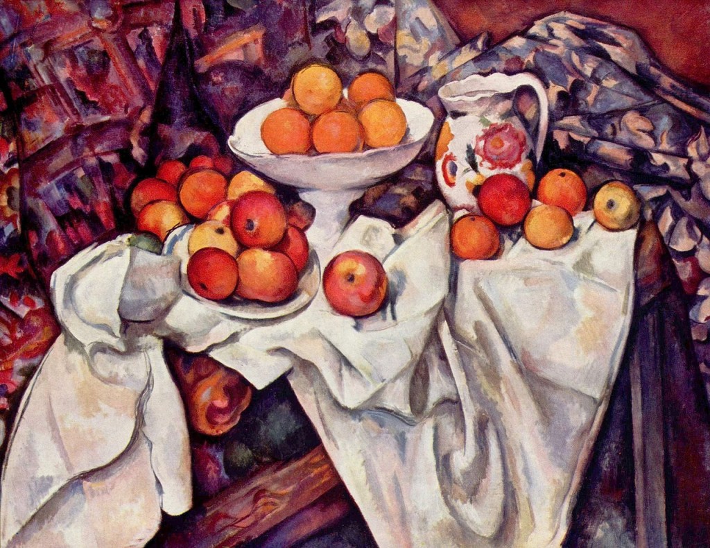 Apples and Oranges painted by Cezanne 1899 free use