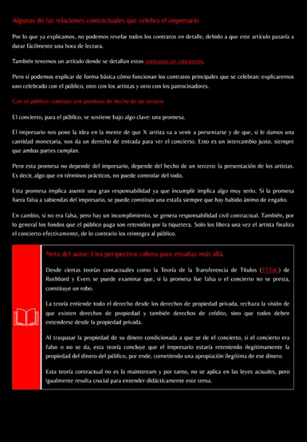 Captura de pantalla de "El Impresario: agente clave en la industria"